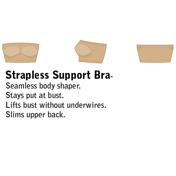 Black Strapless Bra Shaper Bust Body Support - Picture 2 of 5